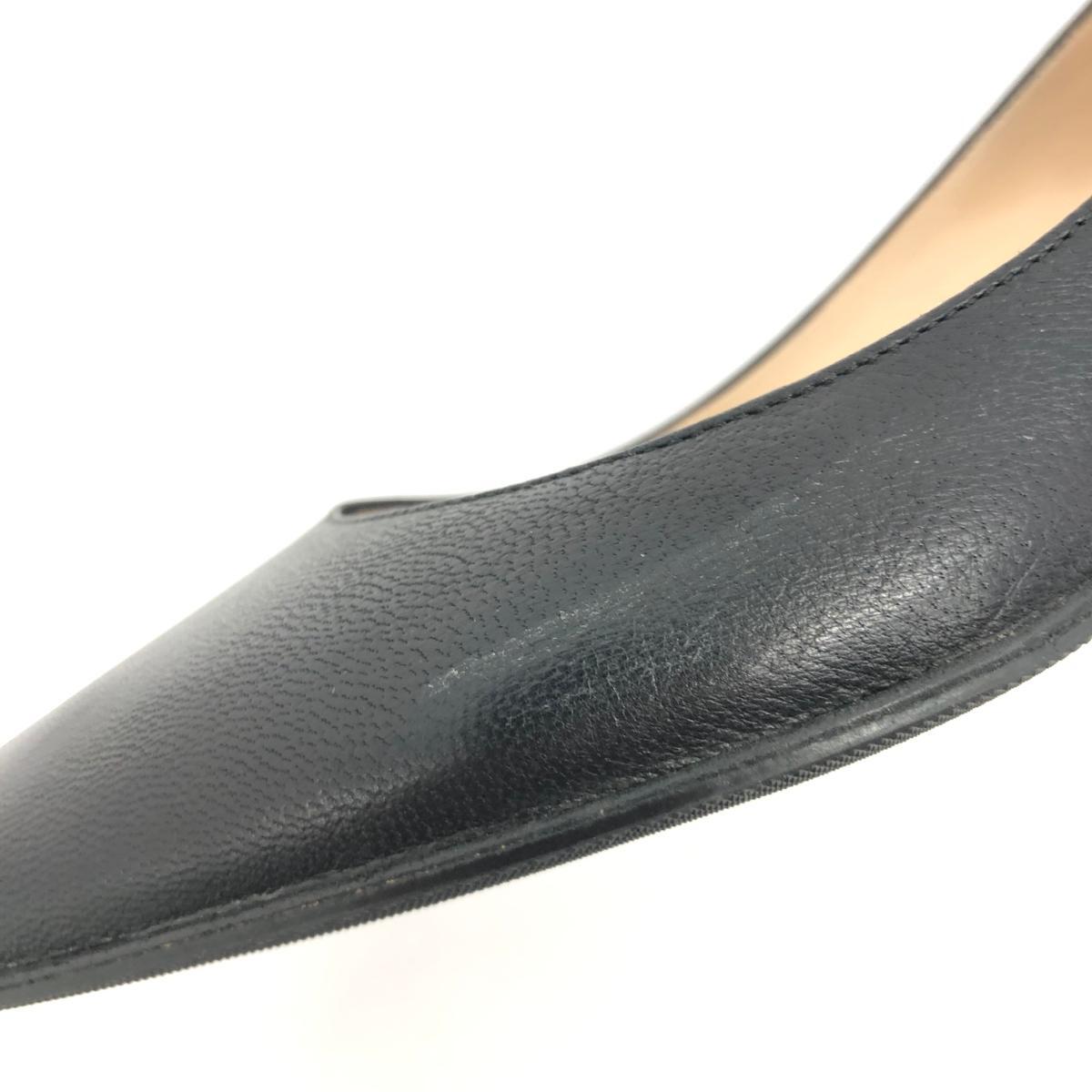 ◆MANOLO BLAHNIK マノロブラニク パンプス 35 1/2◆ ブラック レザー レディース 靴 シューズ shoesの画像9