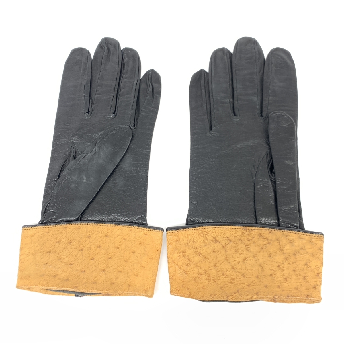 ◆HERMES エルメス 手袋 ◆ ブラック レザー レディース 手袋 glove グローブ 服飾小物_画像3