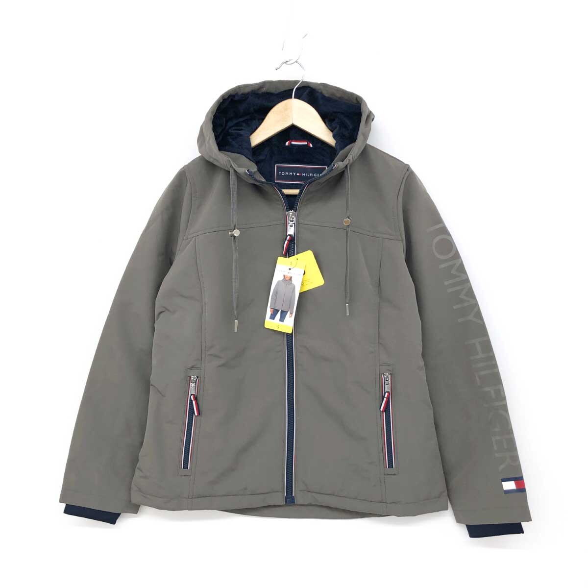 未使用品◆TOMMY HILFIGER トミーヒルフィガー ソフトシェルジャケット S◆ グレー ポリエステル レディース 裏ボア 1506117 アウター 6_画像1