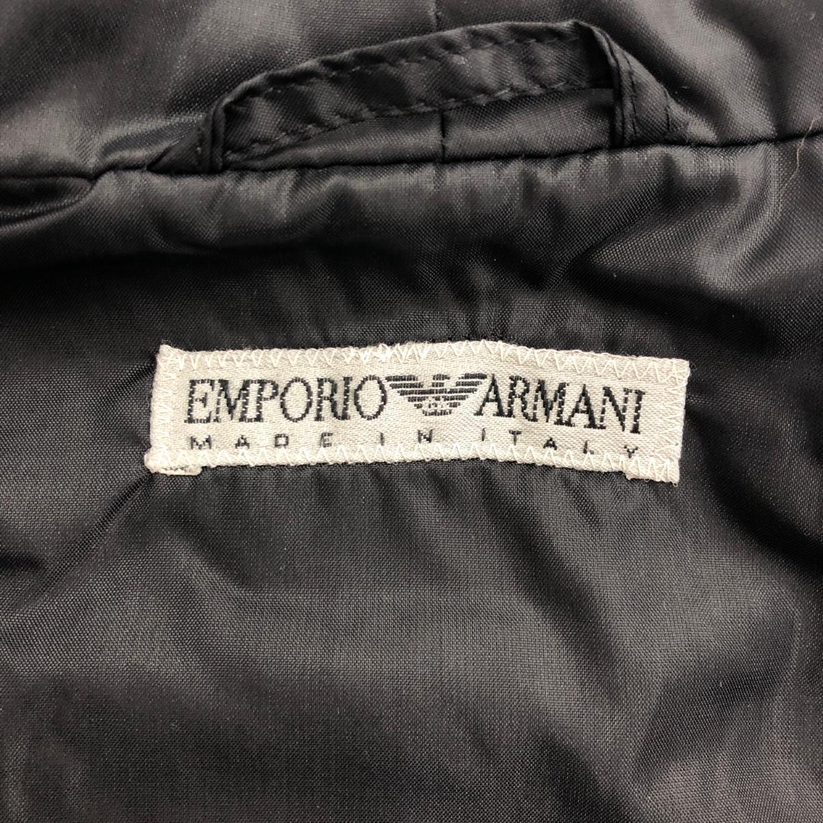 ◆EMPORIO ARMANI エンポリオアルマーニ スタンドカラーダウン コート 46◆ ブラック メンズ アウター_画像4