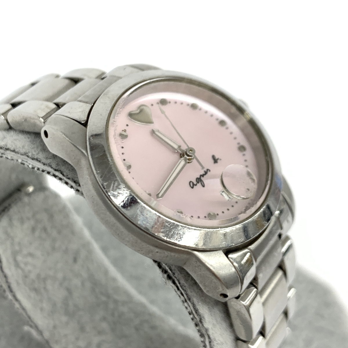 ◆agnes b. アニエスベー 腕時計 ◆7N82-0BM0 シルバーカラー/ピンク SS レディース ウォッチ watch_画像4