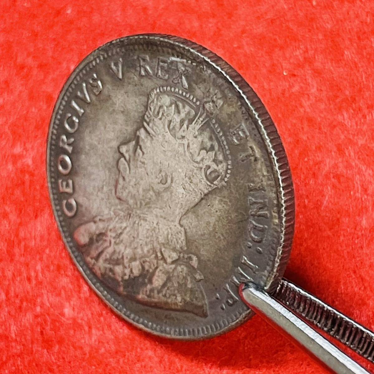 イギリス 硬貨 古銭 ジョージ五世 1921年 イギリス領東アフリカ フロリン ライオン クラウン コイン 重10.14g_画像4