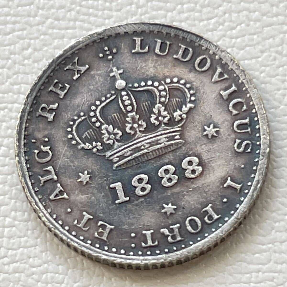 ポルトガル 硬貨 古銭 ルイス一世 1888年 ポルトガル国王 キリスト十字勲章 ポルトガル国章 50レイス コイン 重1.95g_画像1