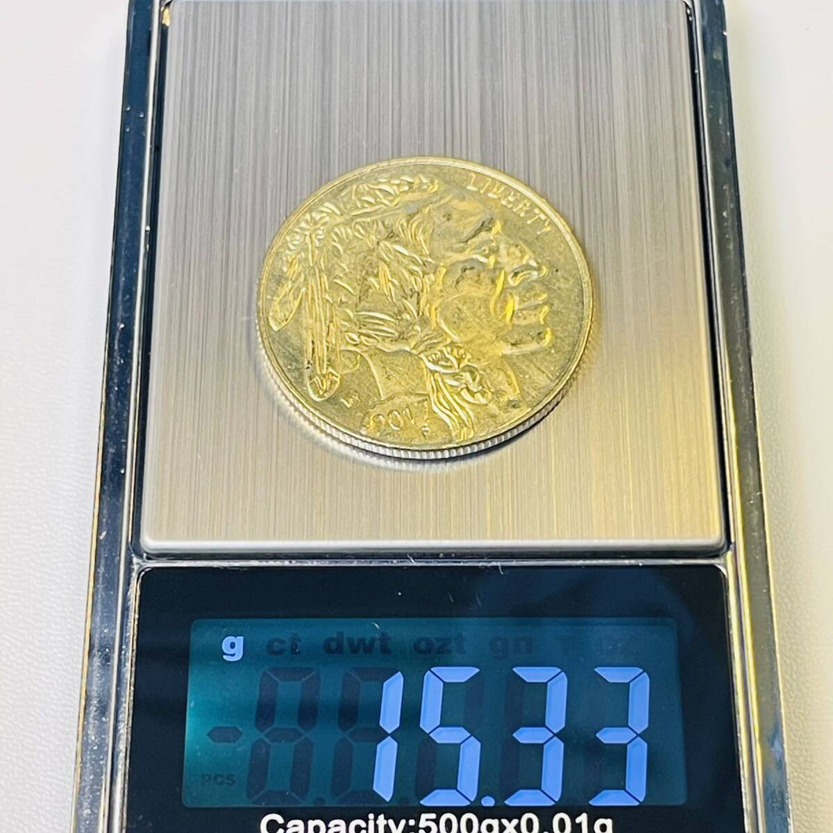 アメリカ 硬貨 古銭 アメリカン・インディアン 2017年 セントラルパーク動物園 水牛 ブラックダイヤモンド コイン 重15.33g_画像5
