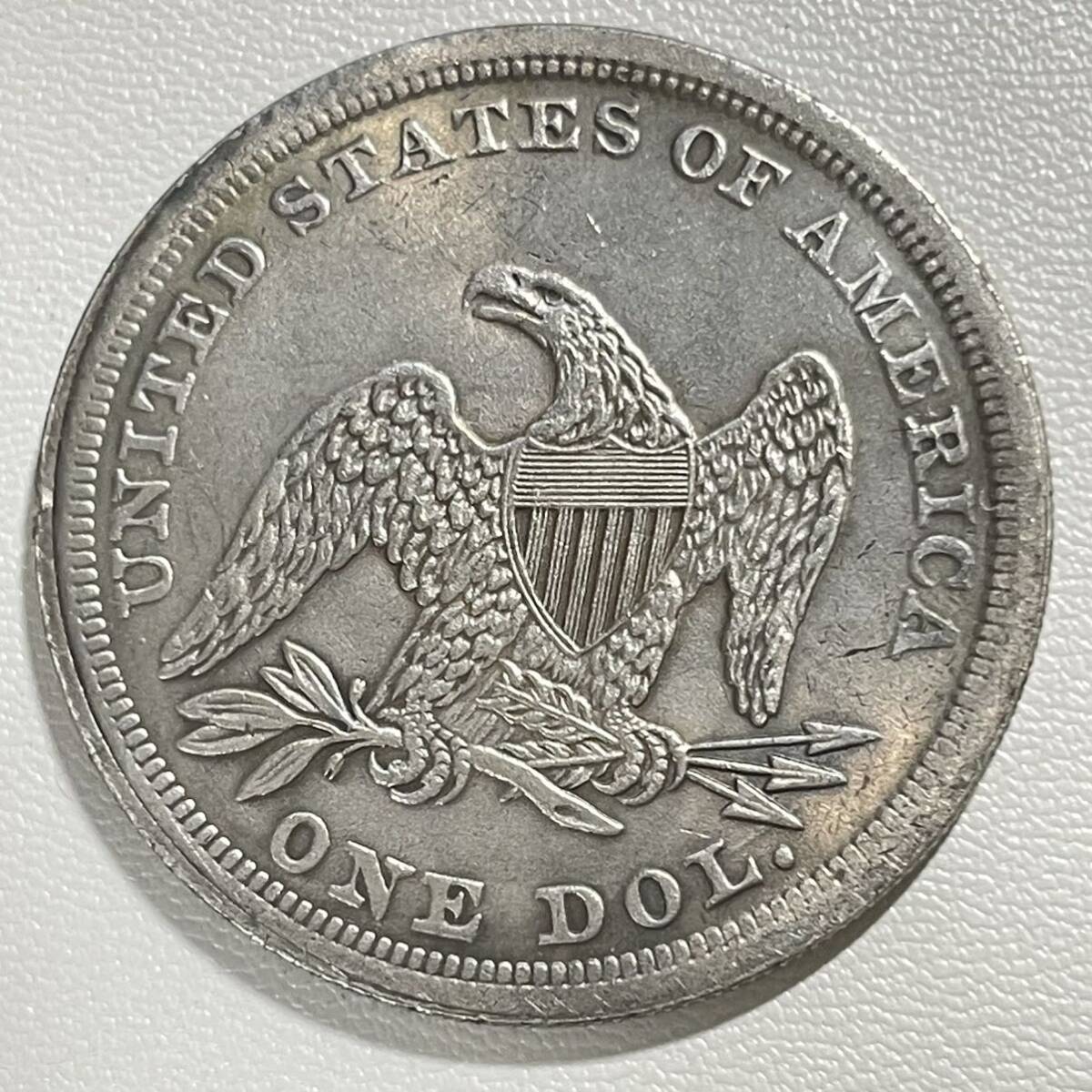 アメリカ 硬貨 古銭 自由の女神 1840年 リバティ イーグル モルガン 13の星 コイン 重21.80g_画像2