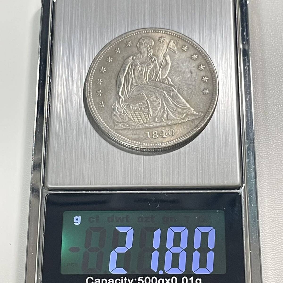 アメリカ 硬貨 古銭 自由の女神 1840年 リバティ イーグル モルガン 13の星 コイン 重21.80g_画像5