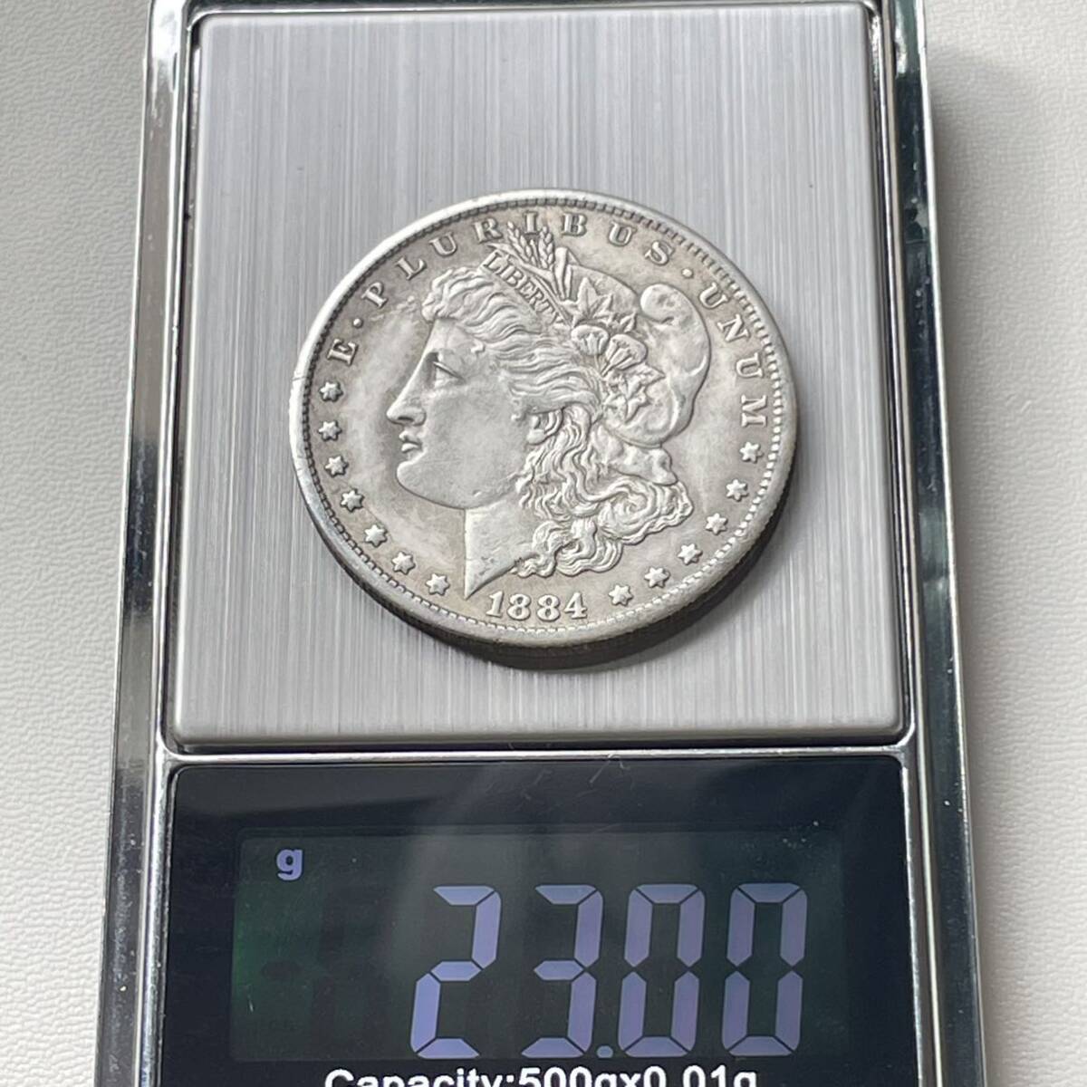 アメリカ 硬貨 古銭 自由の女神 1884年 リバティ イーグル モルガン 13の星 コイン 重23.00g_画像5