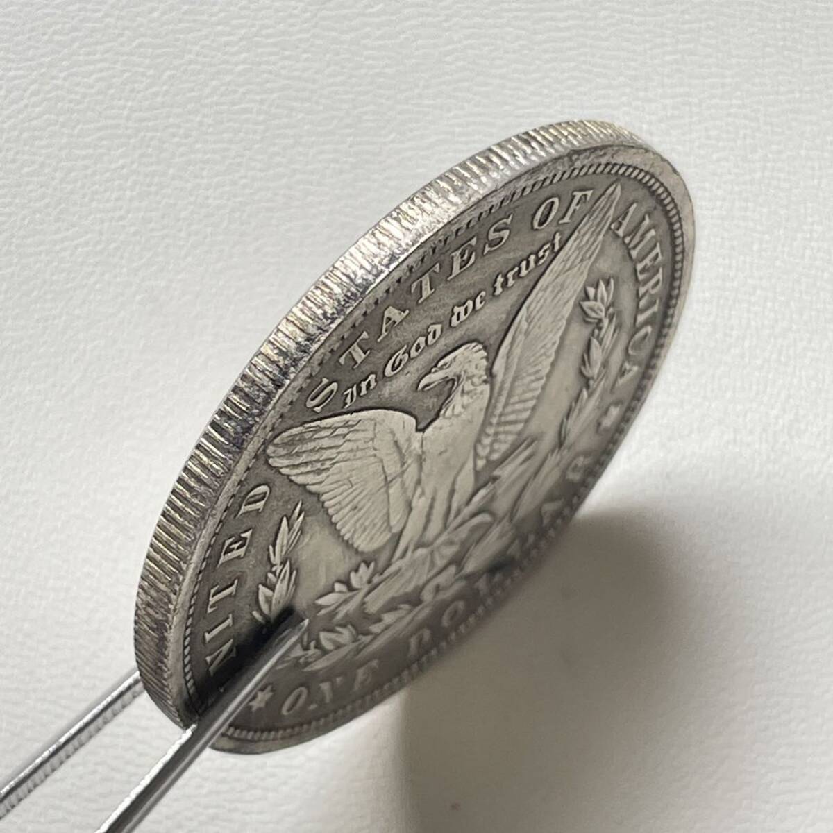アメリカ 硬貨 古銭 自由の女神 1884年 リバティ イーグル モルガン 13の星 コイン 重23.00g_画像3
