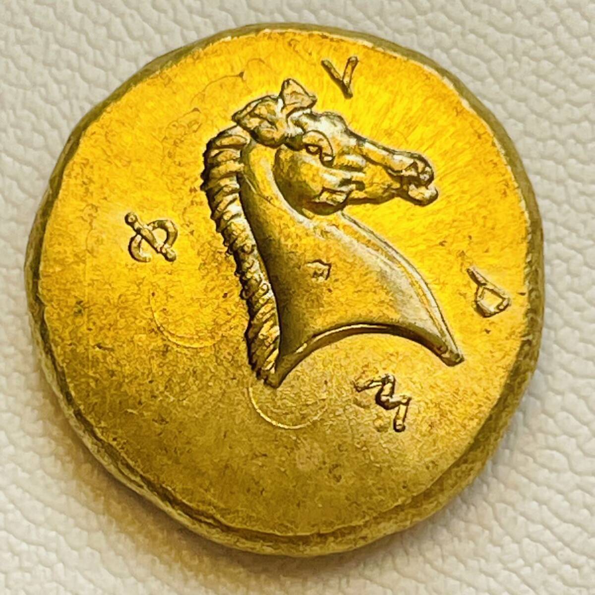 ギリシャ 硬貨 古銭 タソス島 豊穣神 ワインの神 ディオニューソス 英雄ヘーラクレース ドラクマ コイン 重4.94g_画像2