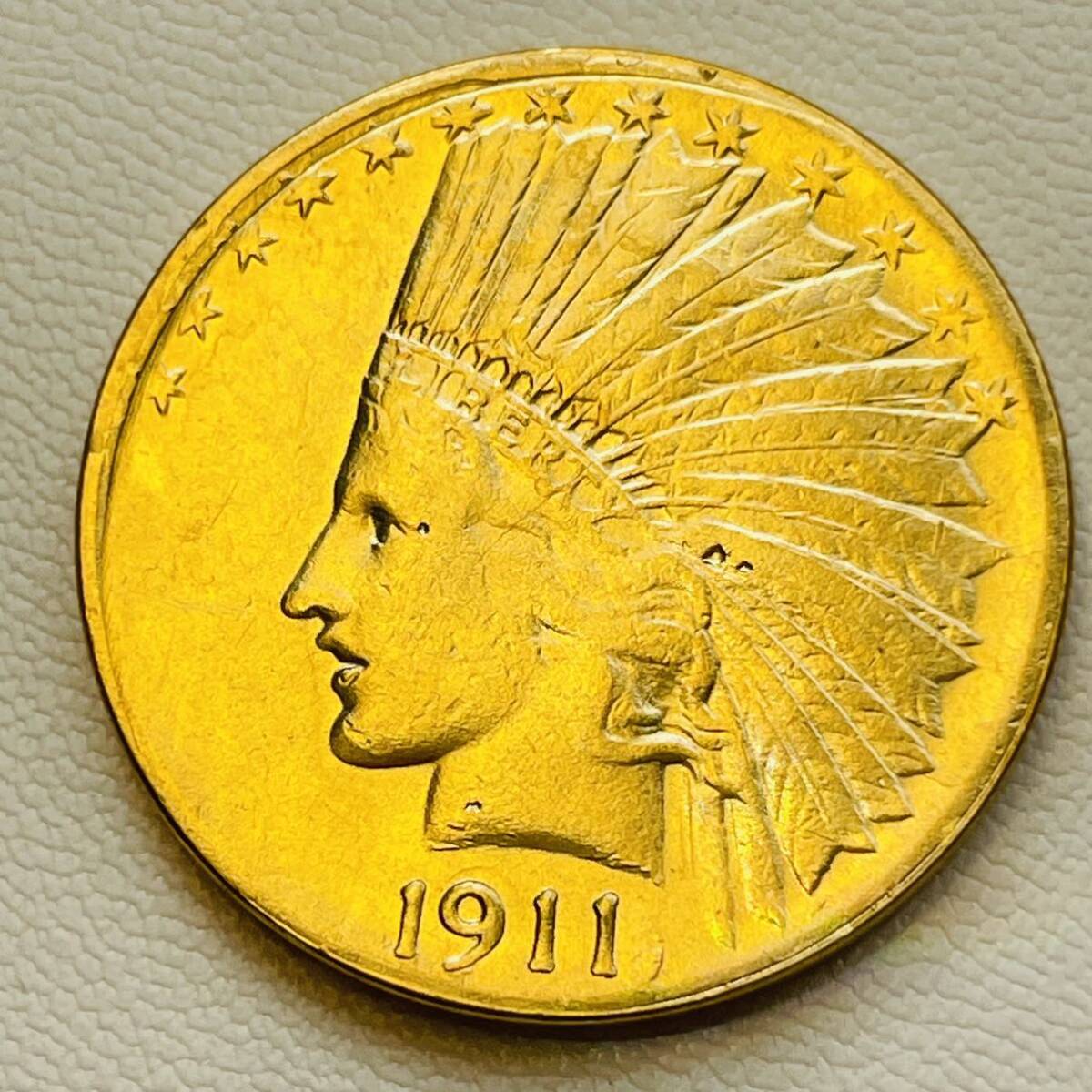 アメリカ 硬貨 古銭 インディアン人像 1911年 イーグル リバティ ドル 記念幣 コイン 重8.83g_画像1