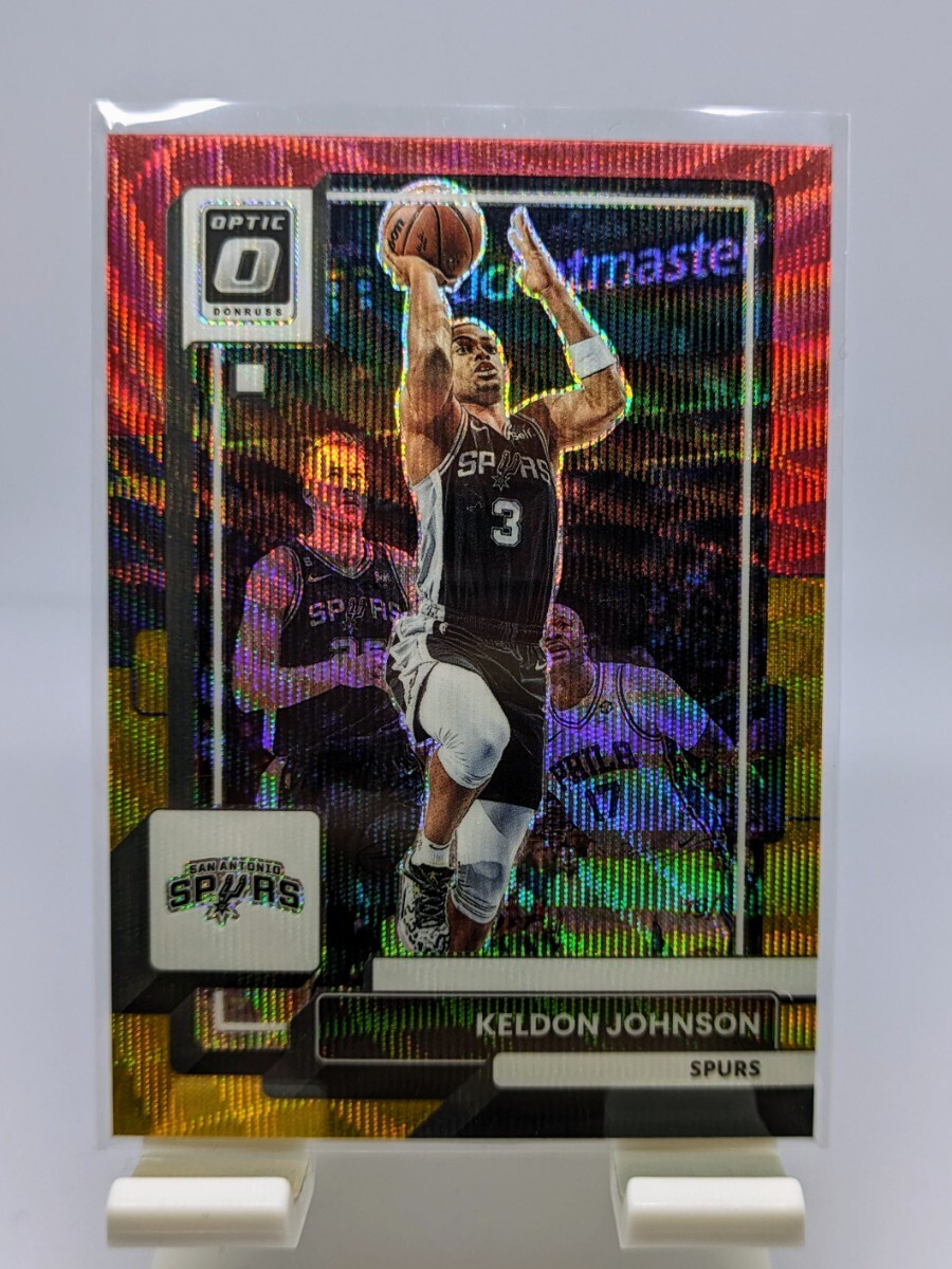 【1円スタート】2022-23 Panini Donruss Optic - Keldon Johnson Red & Gold Wave 99シリアル SP / Spurs_画像1