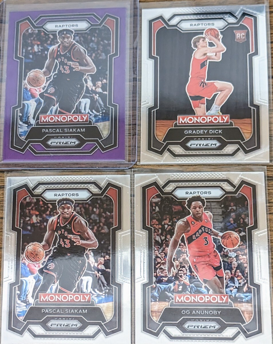 【1円スタート】2023-24 Panini Prizm Monopoly - Pascal Siakam SP Purple Wave 含 Raptors 4枚セット / GRADEY DICK RC 他_画像1