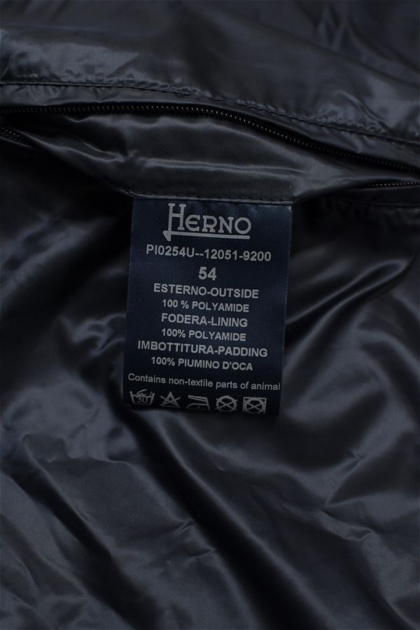 HGD-B355/ beautiful goods HERNO hell no down vest reversible light weight nylon Logo plate 54 XXXL navy blue large size 