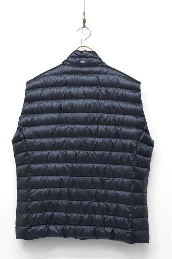 HGD-B355/ beautiful goods HERNO hell no down vest reversible light weight nylon Logo plate 54 XXXL navy blue large size 