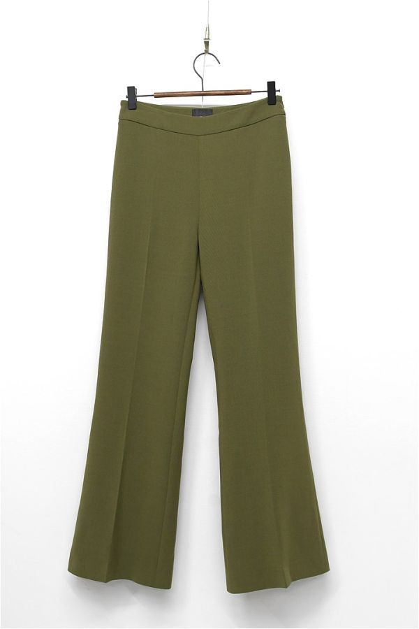 HGC-F370/MAXMARA ATELIER выставить верх и низ длинный рукав блуза слаксы flare pants свободно Drop плечо стрейч 36 40 L зеленый 