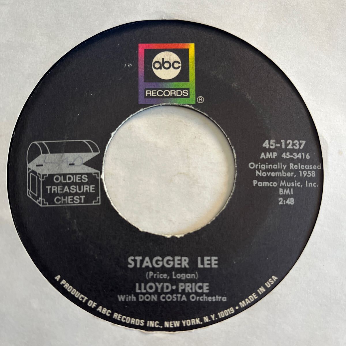 US盤 7インチ LLOYD PRICE # STAGGER LEE / PERSONALITYの画像1