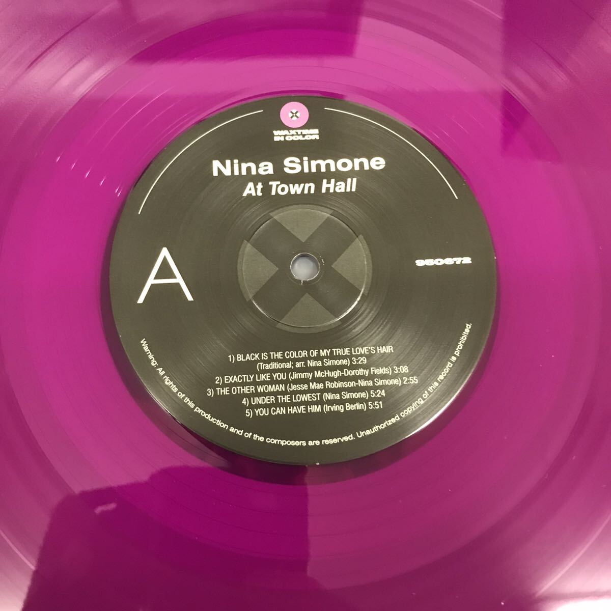 即決 LP 2019年Reissue Nina Simone ニーナ・シモン / Nina Simone At Town Hall / Waxtime 950672の画像3