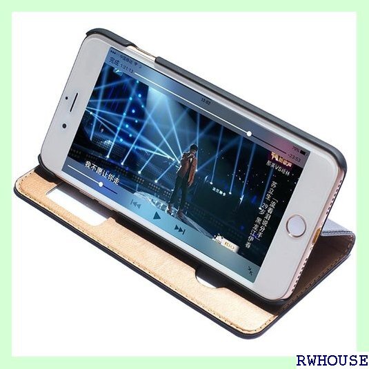 Aikutaysa iPhone 7/8/SE2/SE 型 横置きスタンド機能 カバー レザー ストラップ穴付き 286_画像4