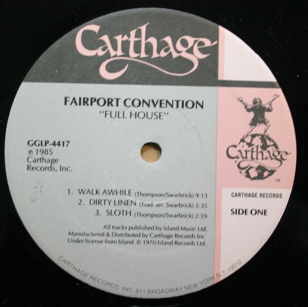 US盤：FAIRPORT CONVENTION「FULL HOUSE」フェアポート・コンベンション、リチャード・トンプソンの画像3