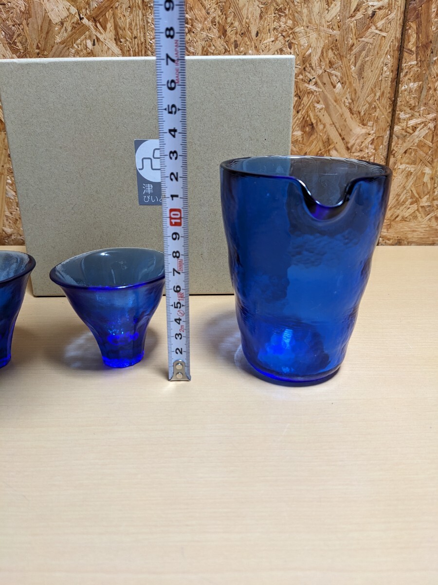 未使用 津軽びいどろ 青森県伝統工芸品 酒器セット 石塚硝子 日本製 手作り 酒器セットBL 北洋硝子 酒器の画像6