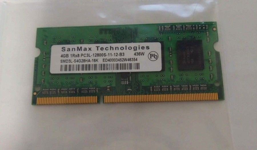 SanMax PC3L-12800s 4GB ノートパソコン向けメモリ