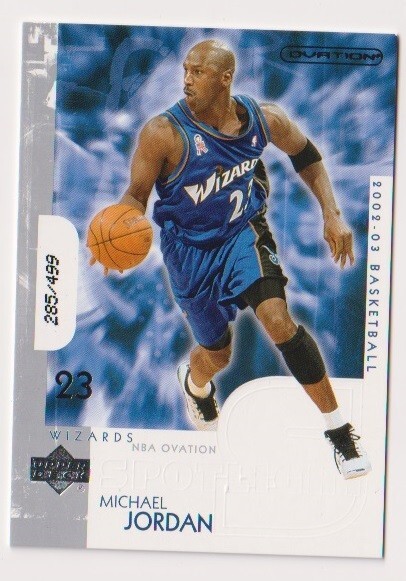 NBA 2002-03 Ovation Michael Jordan Spot Light card #285/499の画像1