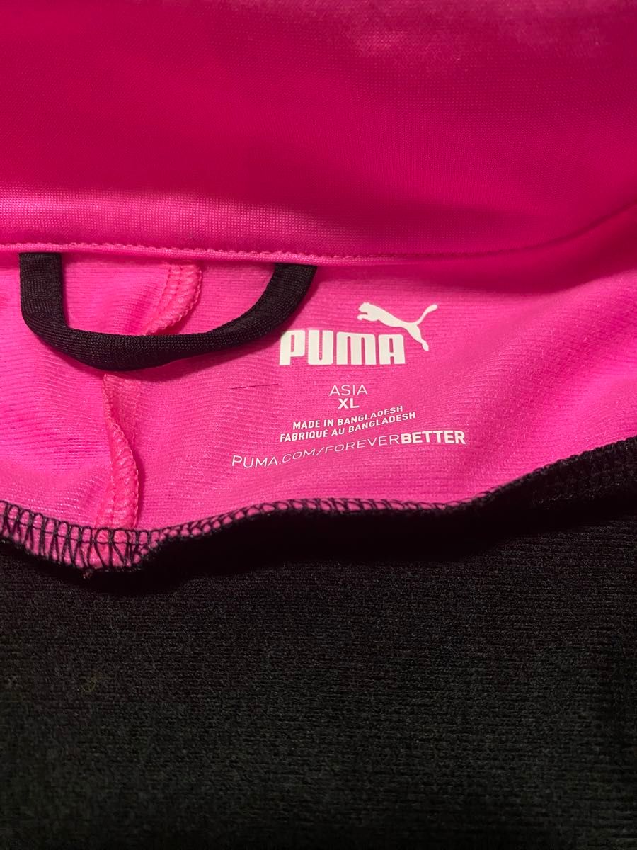 プーマ PUMA 上着 裏地 起毛 Oブラック ピンク