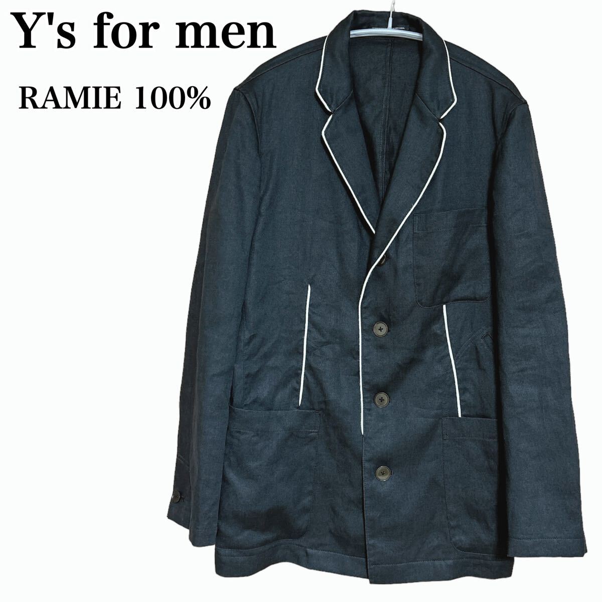 状態良 Y's for men Yohji Yamamoto ワイズ ラミー リネン テーラードジャケット ヨウジヤマモト メンズ