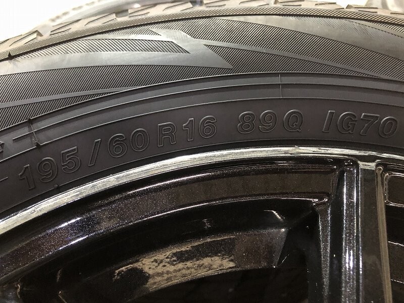 ★保管袋付★(WW5J101)Gspeed 16ｘ6.5J 5穴 100 + DUNLOP ice GUARD iG70 195/60R16 89Q 2022年 スタッドレス 冬タイヤ 送料無料の画像8