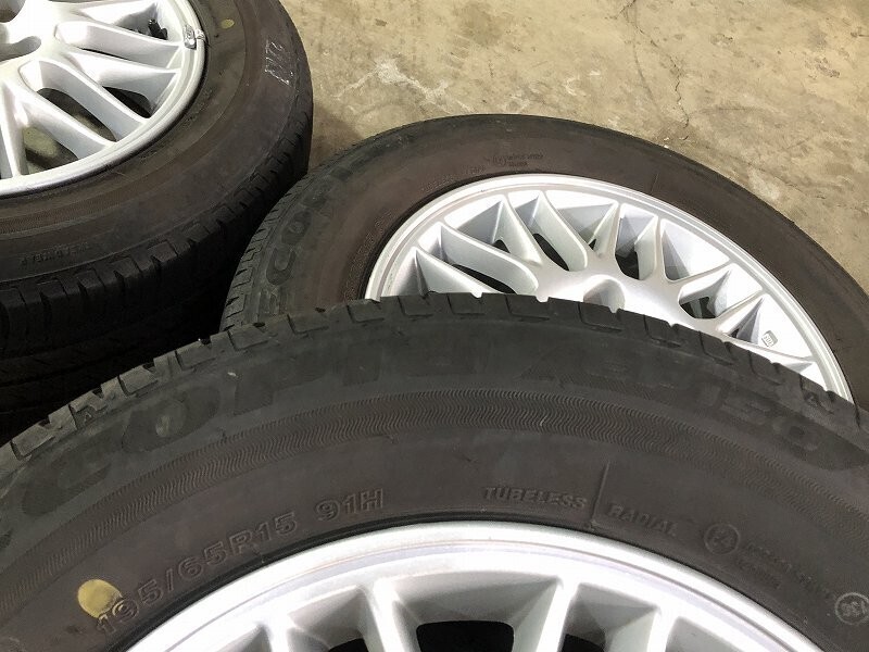 ★保管袋付★(WS5J006)日産純正 15X6JJ 5穴 114.3 + BRIDGSTONE ECOPIA EP150 195/65R15 91H 2017年 夏タイヤ 送料無料の画像7