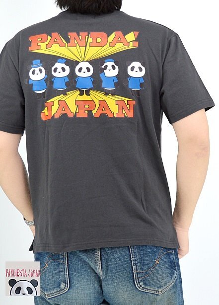 ハンドシグナル半袖Tシャツ◆PANDIESTA JAPAN チャコールXXLサイズ 554352 パンディエスタジャパン パンダ ユニセックス_画像1