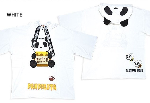 ハチミツ大好きパンダさんなりきりBIGパーカー◆PANDIESTA JAPAN ホワイトMサイズ 554102 パンディエスタジャパン オーバーサイズ ユニセッ