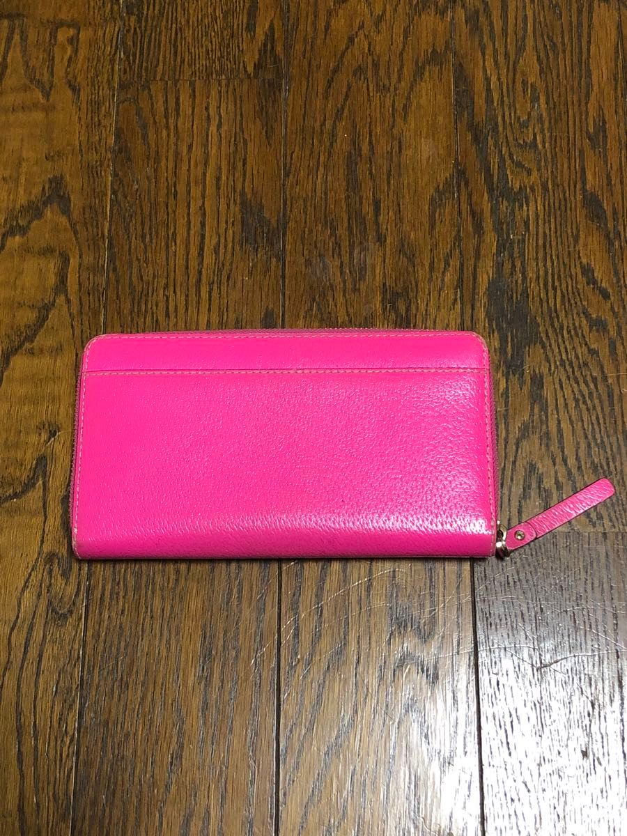 katespade NEWYORK 長財布 ラウンドファスナー ケイトスペード ピンク レザー