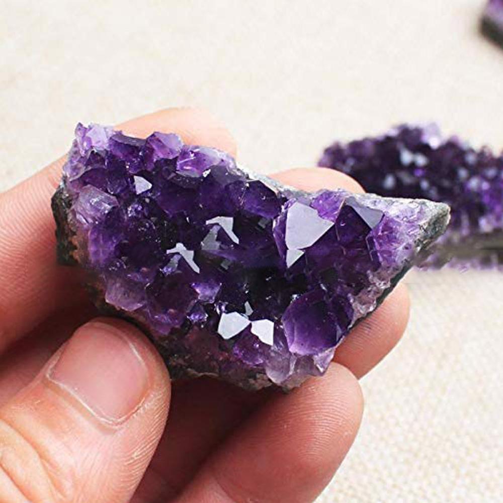LDL2115# 1 個 40-60 グラム天然アメジストクリスタルクォーツ drusy の geode cluster のヒーリング石の装飾飾り紫風水風水石_画像1