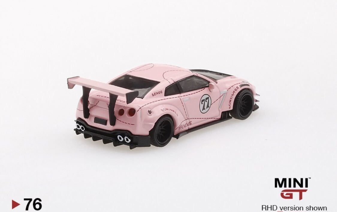 新品未開封 MINI GT 1/64 LB WORKS Nissan GT-R R35 Type2 Rear Wing ver3 Pink Pig RHD MGT00076-R リバティウォーク_画像3
