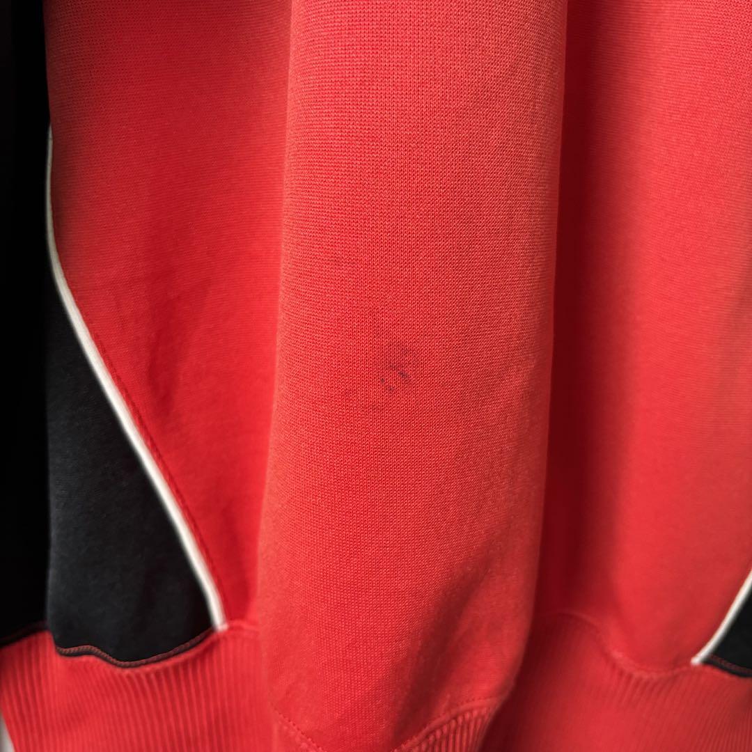 90s adidas передний V спортивная куртка тянуть over тренировочный красный L