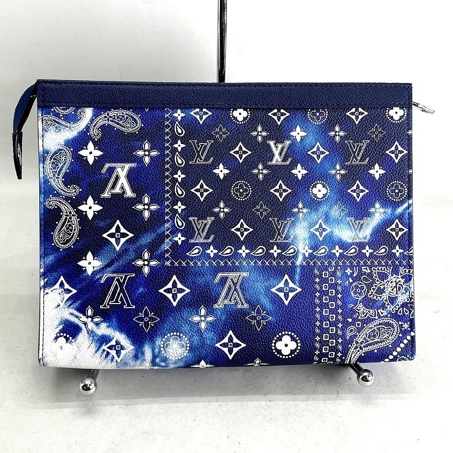 【美品】LOUIS VUITTON ルイ・ヴィトン モノグラム ポシェットヴォワヤージュMM バンダナ M81442 レザー クラッチ セカンドバッグ[224808_画像2