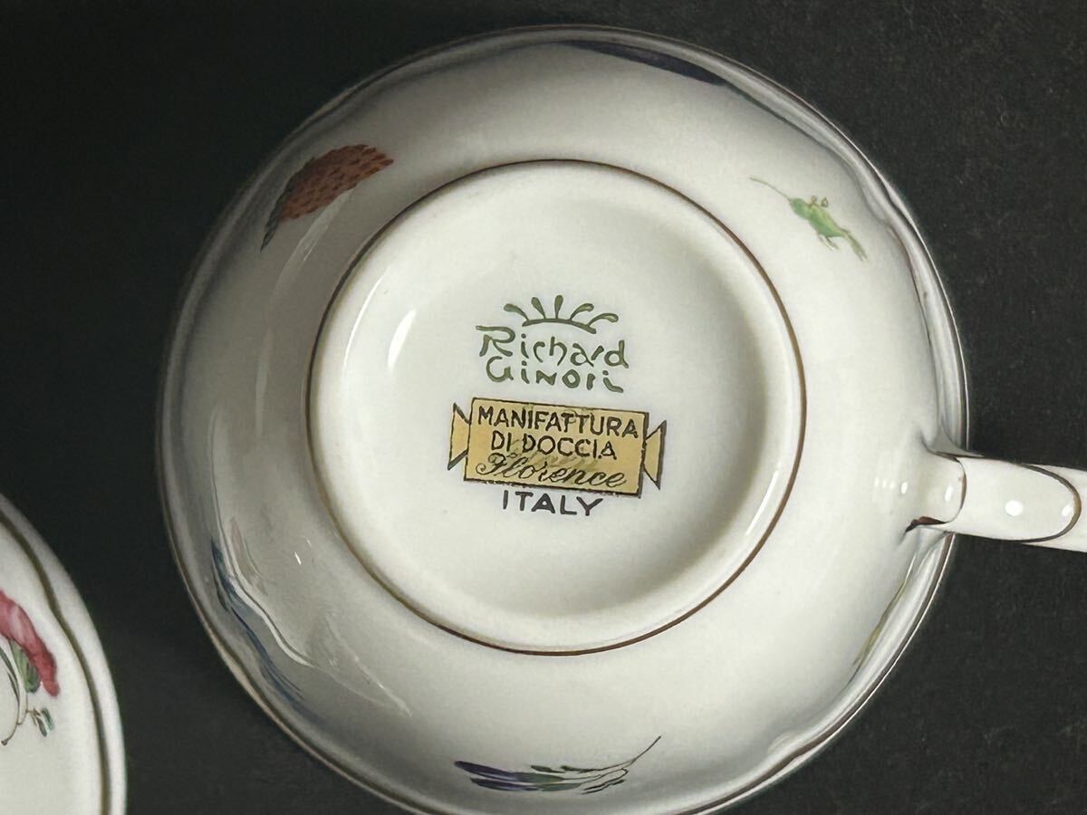 Richard Ginori リチャードジノリ イタリアンフルーツ ペア カップ ソーサー 洋食器 E27_画像6