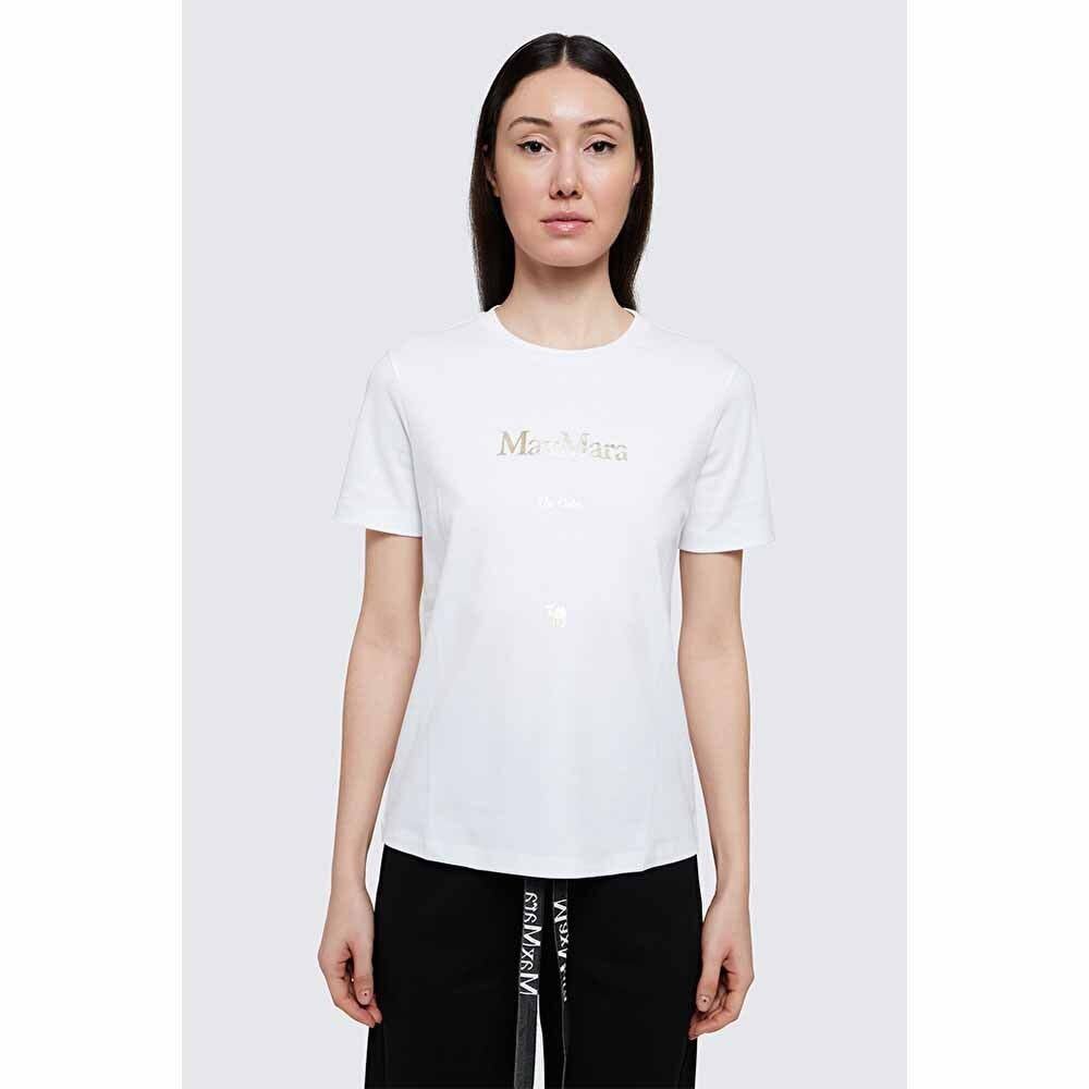 最短翌日お届け♪ 定価38,500円！【24SS・正規品★】S Max Mara マックスマーラ QUIETO ロゴ付き Tシャツ ホワイト サイズS_画像8