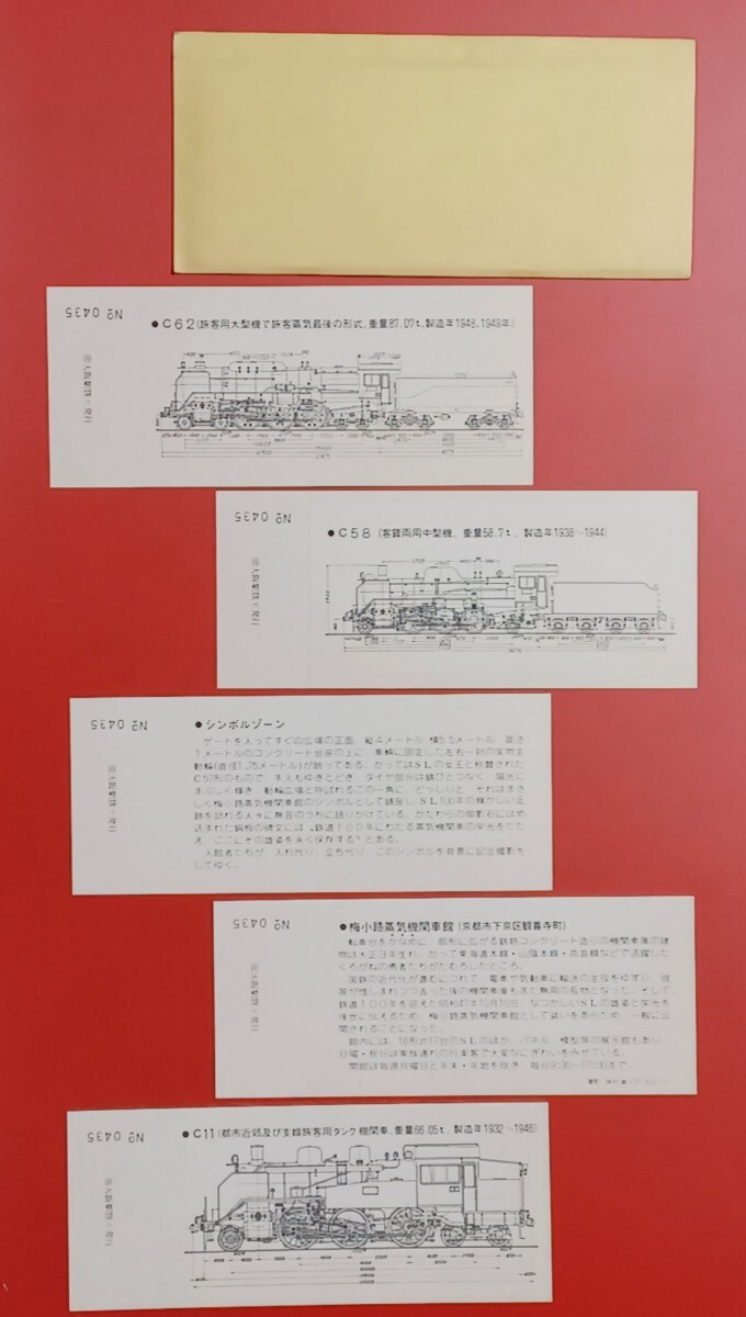 【梅小路蒸気機関車館五周年記念入場券・大阪駅】S52.10.10●大阪鉄道管理局●おまけで、同館開館五周年の入場整理券を、つけますの画像3