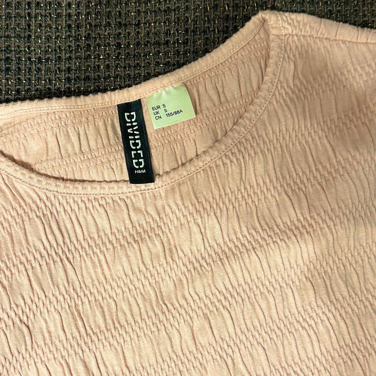 【H&M】ショート丈  半袖 Tシャツ Sサイズ ピンク カットソー