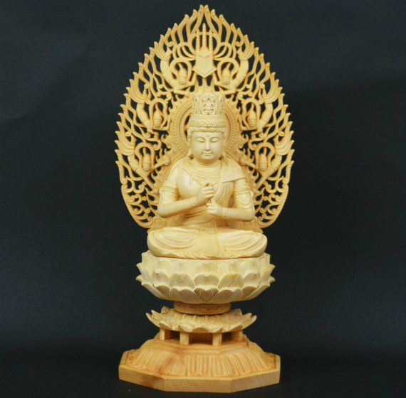 大日如来 木彫り 仏像 座像 仏教美術 大日如来像 置物 フィギュア 木彫 仏像 326_画像7