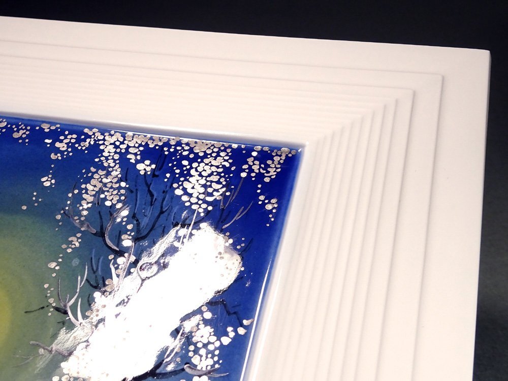慶應◆【MEISSEN マイセン】アトリエ時代 ハインツ・ヴェルナーデザイン 四季の陶板画『冬』プラーク_画像3