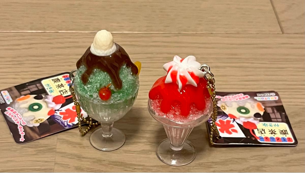 ぷちメニュー喫茶店 かき氷　いちご　抹茶　ガチャ　食品サンプル　おもちゃ　