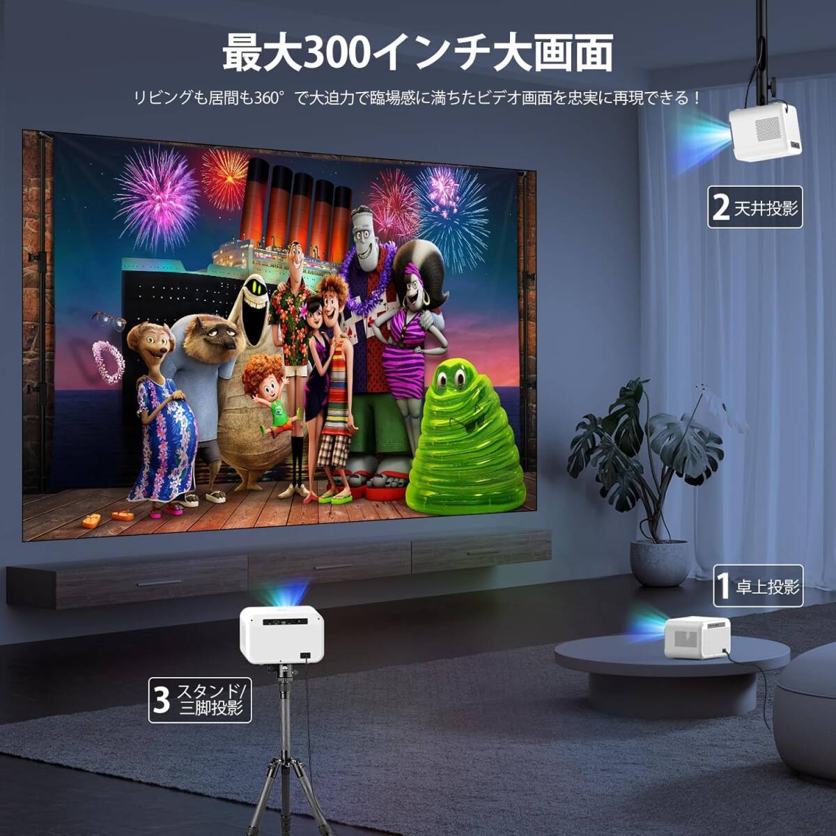 20000ルーメン 高輝度プロジェクター 専用ケース付き 新品 4K 1080p_画像8