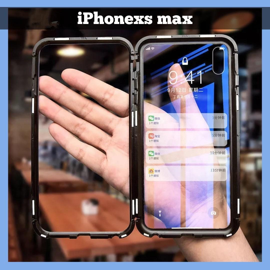 新品未使用 iPhoneXS Maxケース 両面ガラスケース スカイケース マグネットケース iPhoneケース ブラック 黒