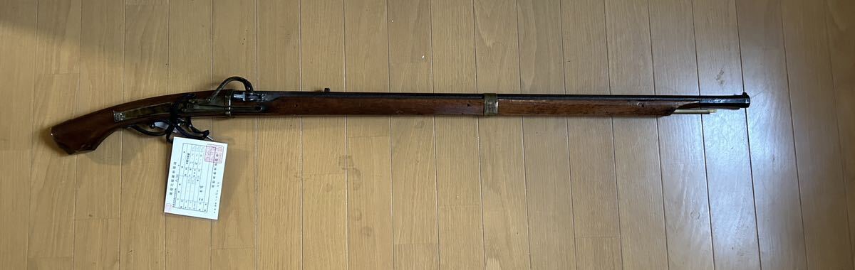 【火縄銃】無名　古式銃　武具　重さ2.8kg 全長約116.0㎝　時代不明　骨董 登録証有り_画像1