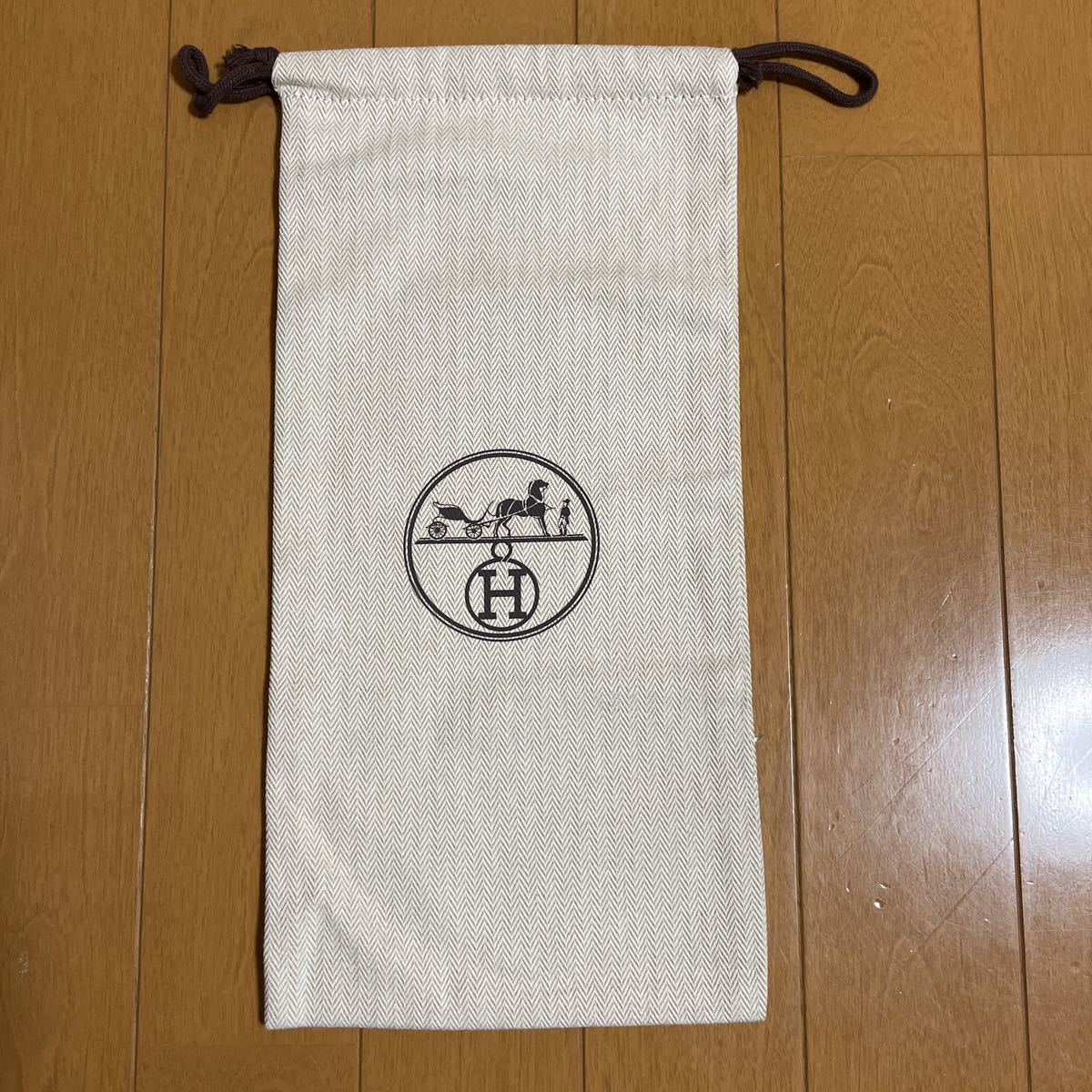 エルメス HERMES 巾着 セット 保存袋 ヘリンボーン 袋 布袋 32cm×24cm / 34cm×17cmの画像8