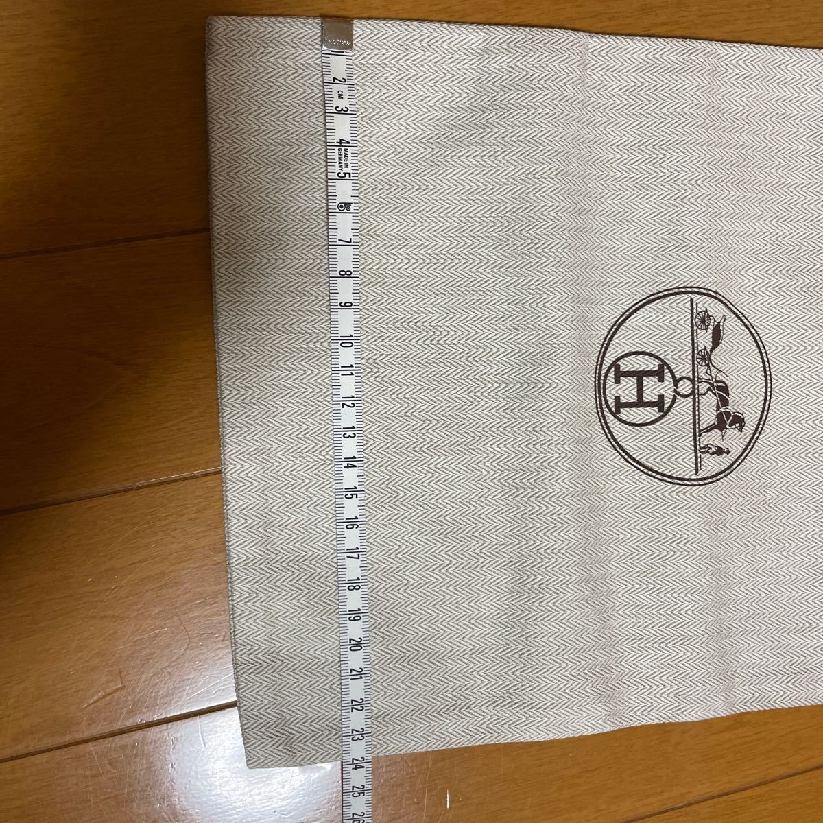 エルメス HERMES 巾着 セット 保存袋 ヘリンボーン 袋 布袋 32cm×24cm / 34cm×17cmの画像6