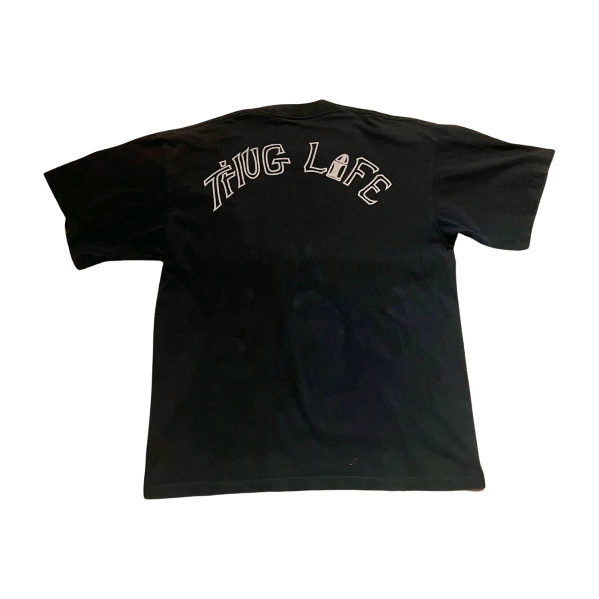 90s 2pac Tシャツ ブラック ラッパー バンティー ヴィンテージ XL コットン バンT 半袖 カットソー トゥーパック